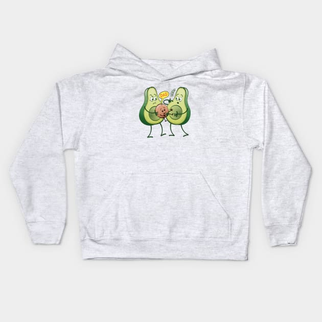 Funny avocados in trouble concerning paternity recognition Kids Hoodie by zooco